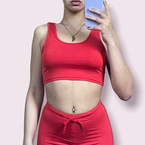 Red Tank Crop-Top | Size: S | 2pc set